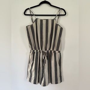 Linen striped romper size small